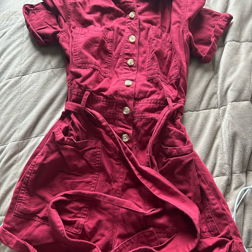 urban outfitters denim romper